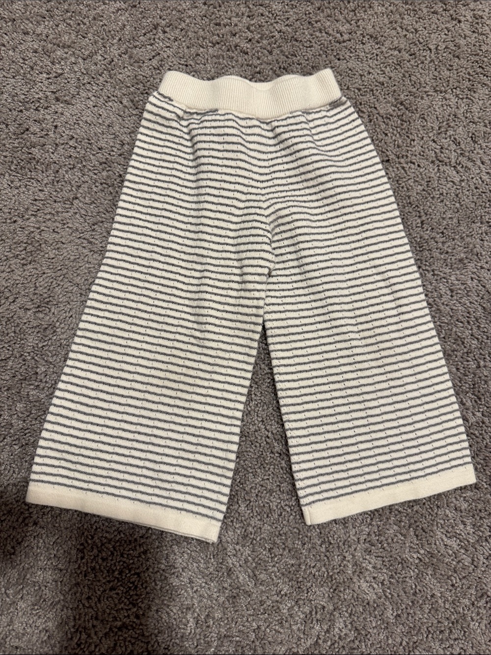 Rylee + Cru knit wide leg pant dusty blue strip
